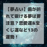 歯が折れて抜ける夢のサムネイル