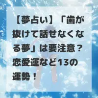 歯が抜けて話せなくなる夢のサムネイル