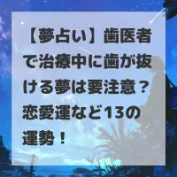 歯医者で治療中に歯が抜ける夢のサムネイル