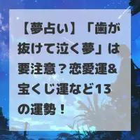 歯が抜けて泣く夢のサムネイル