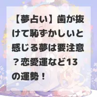 歯が抜けて恥ずかしいと感じる夢のサムネイル