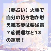 火事で自分の持ち物が燃え残る夢のサムネイル