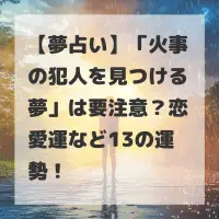 火事の犯人を見つける夢のサムネイル