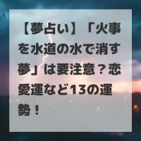 火事を水道の水で消す夢のサムネイル