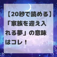 家族を迎え入れる夢のサムネイル