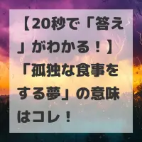 孤独な食事をする夢のサムネイル画像