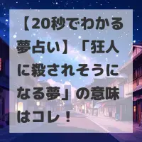 狂人に殺されそうになる夢のサムネイル