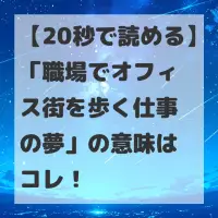 職場でオフィス街を歩く仕事の夢のサムネイル