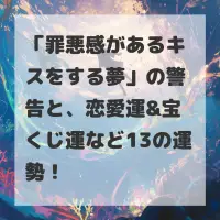 罪悪感があるキスをする夢のサムネイル