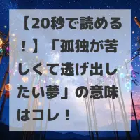 孤独が苦しくて逃げ出したい夢のサムネイル画像