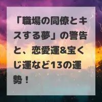 職場の同僚とキスする夢のサムネイル