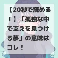 孤独な中で支えを見つける夢のサムネイル画像