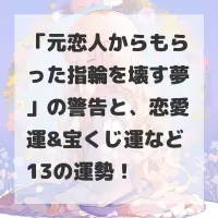元恋人からもらった指輪を壊す夢のサムネイル