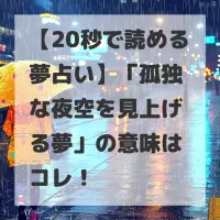 孤独な夜空を見上げる夢のサムネイル画像