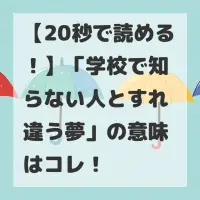 学校で知らない人とすれ違う夢のサムネイル