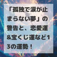 孤独で涙が止まらない夢のサムネイル画像