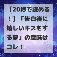 告白後に嬉しいキスをする夢のサムネイル