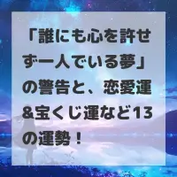 誰にも心を許せず一人でいる夢のサムネイル画像