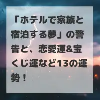 ホテルで家族と宿泊する夢のサムネイル