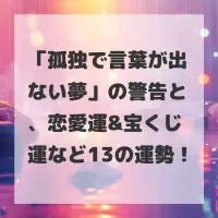 孤独で言葉が出ない夢のサムネイル画像