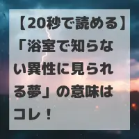 浴室で知らない異性に見られる夢のサムネイル画像