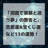 洞窟で家族と迷う夢のサムネイル