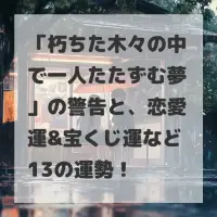 朽ちた木々の中で一人たたずむ夢のサムネイル画像
