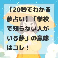 学校で知らない人がいる夢のサムネイル