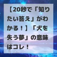 犬を失う夢のサムネイル画像