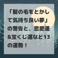 髪の毛をとかして気持ち良い夢のサムネイル画像