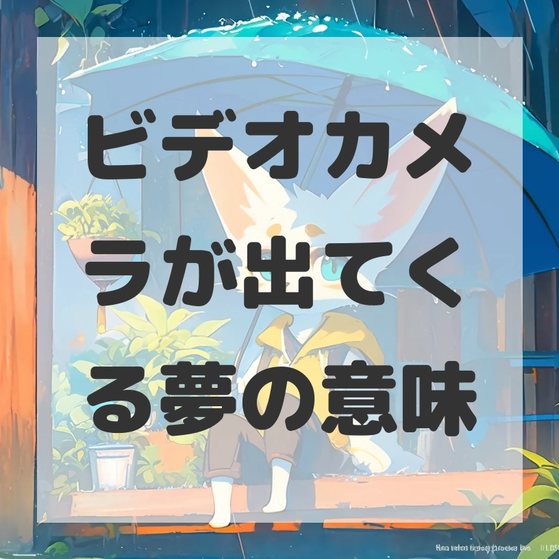 ビデオカメラが出てくる夢のサムネイル画像