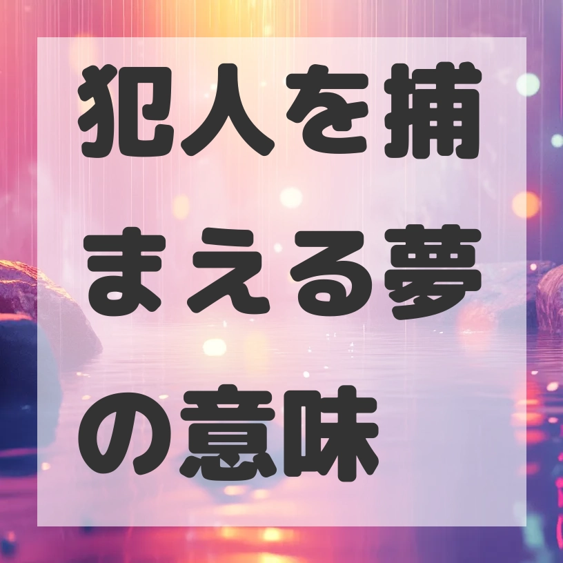 犯人を捕まえる夢のサムネイル画像