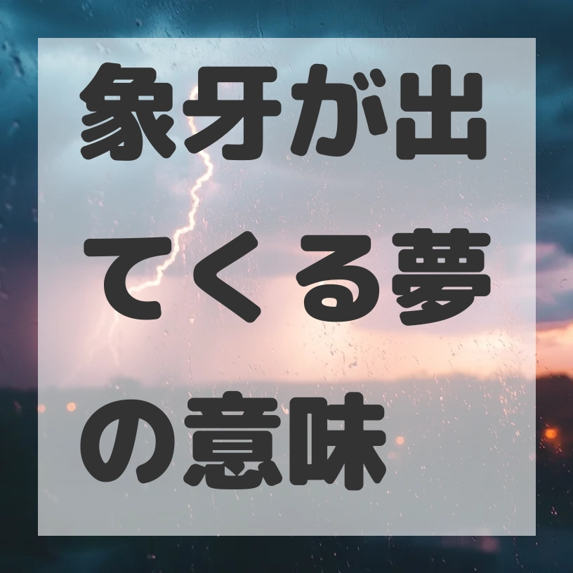 象牙が出てくる夢のサムネイル画像