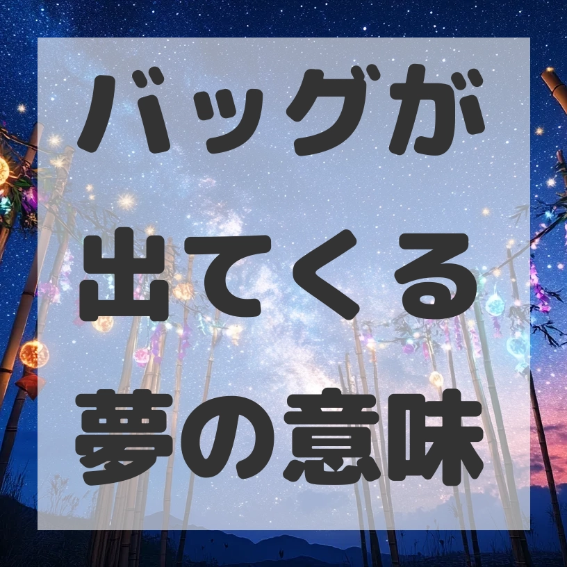 バッグが出てくる夢のサムネイル画像