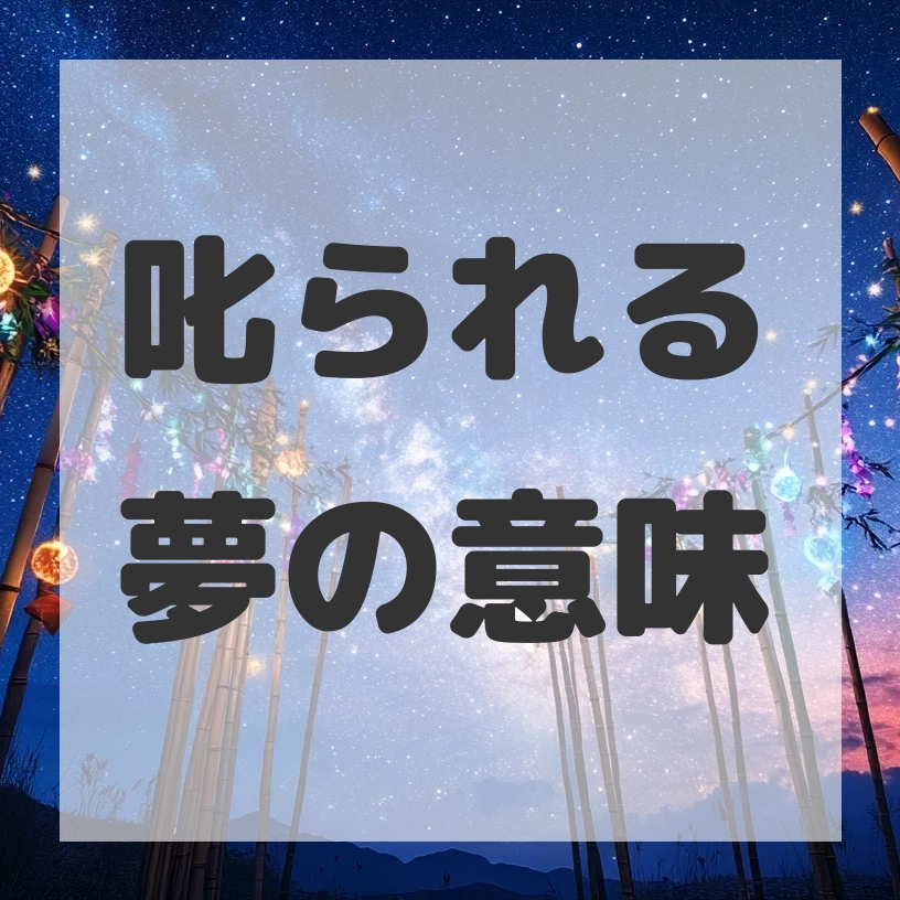 叱られる夢のサムネイル画像