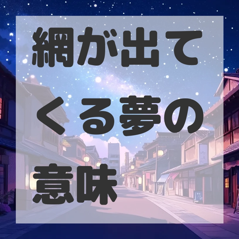 網が出てくる夢のサムネイル画像