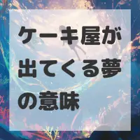 ケーキ屋が出てくる夢のサムネイル画像