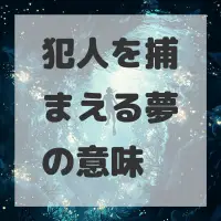 犯人を捕まえる夢のサムネイル画像