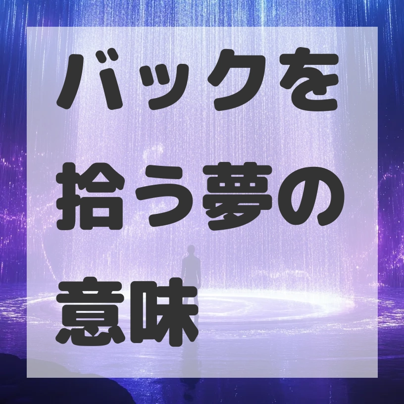 バックを拾う夢のサムネイル画像