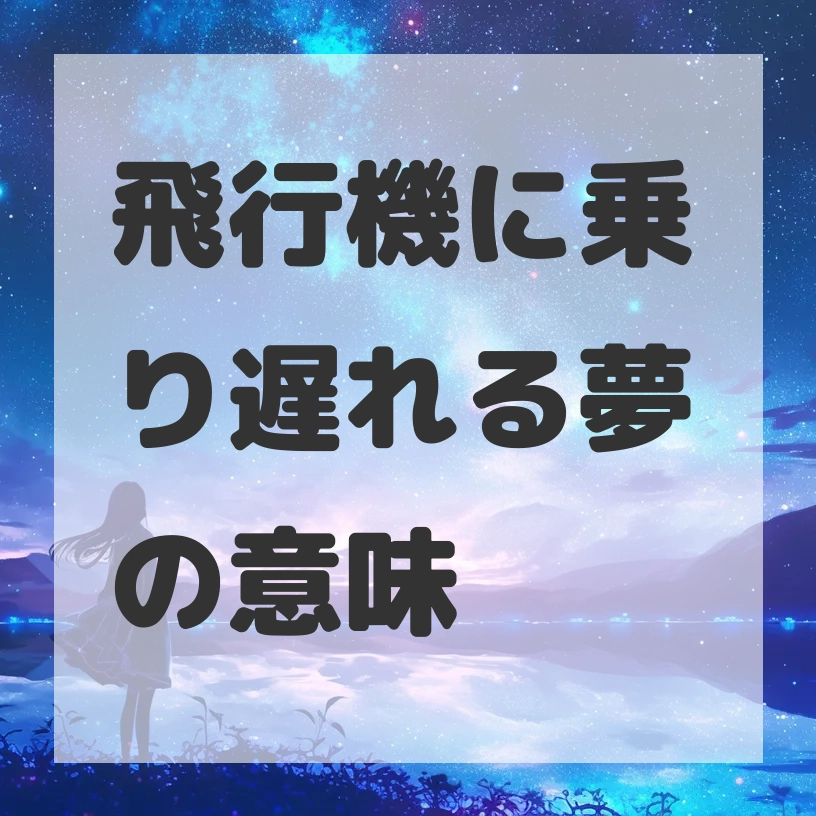 飛行機に乗り遅れる夢のサムネイル画像