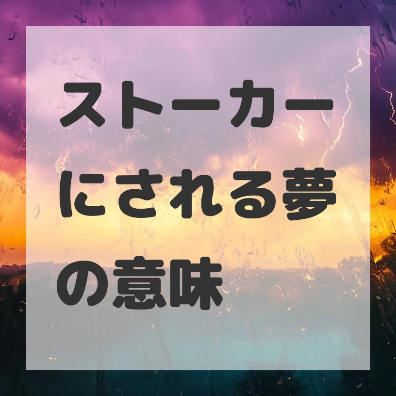 ストーカーにされる夢のサムネイル画像