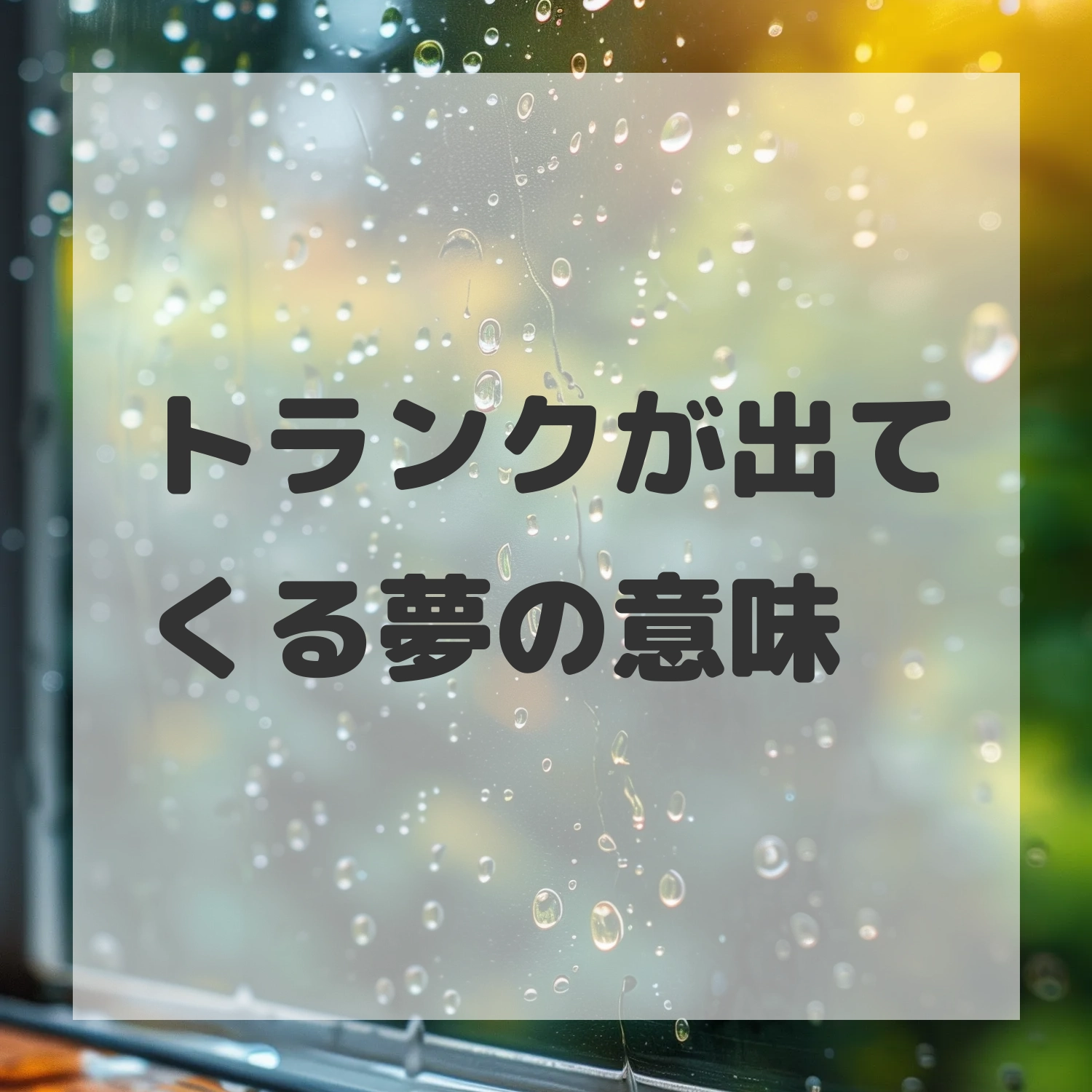トランクが出てくる夢のサムネイル画像