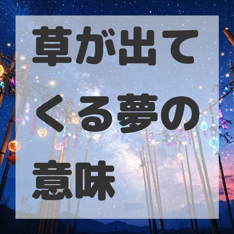 草が出てくる夢のサムネイル画像