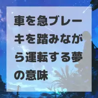 車を急ブレーキを踏みながら運転する夢のサムネイル