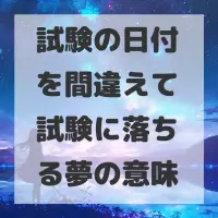 試験の日付を間違えて試験に落ちる夢のサムネイル