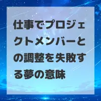 仕事でプロジェクトメンバーとの調整を失敗する夢のサムネイル