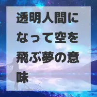 透明人間になって空を飛ぶ夢のサムネイル