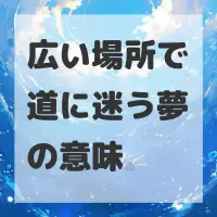 広い場所で道に迷う夢のサムネイル