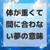 体が重くて間に合わない夢のサムネイル