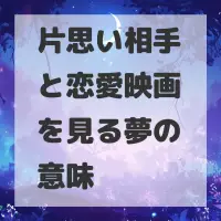片思い相手と恋愛映画を見る夢のサムネイル